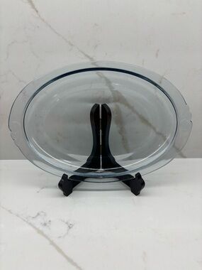 Vintage Mid-Century PYREX Sapphire Blue Glass 12.5" Oval Serving Platter 812